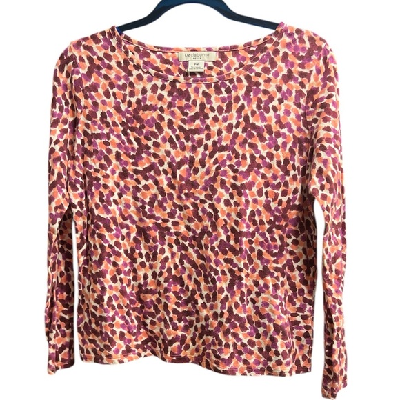 Petite Liz Claiborne medium top, abstract design GUC - Picture 2 of 4